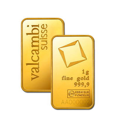 1 gram Valcambi gold bar (minted)