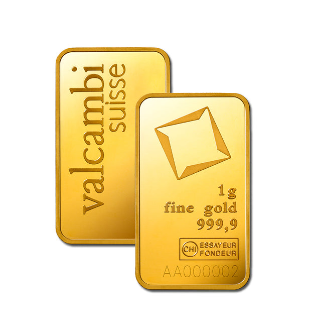 1 gram Valcambi gold bar (minted)