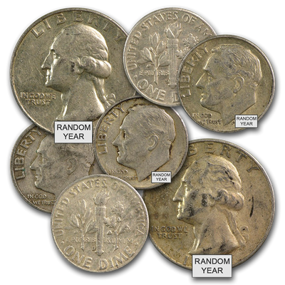 90% Junk Silver per $1 face (dimes/quarters)
