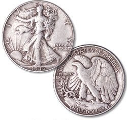 Silver Walking Liberty Half Dollar Circulated