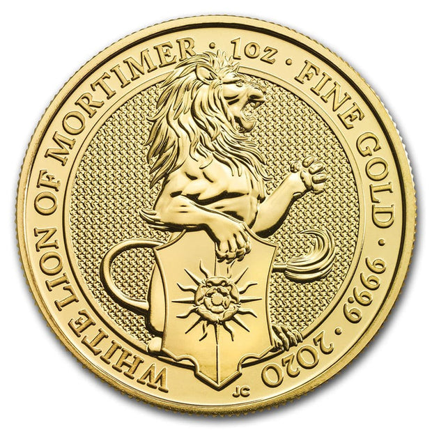 UK QB Gold White Lion 1 oz 2020