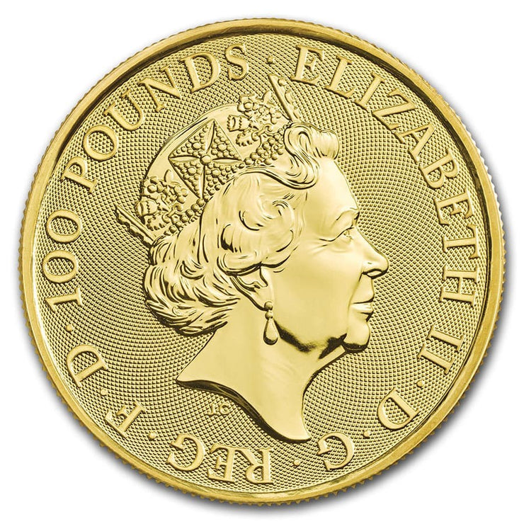UK QB Gold White Lion 1 oz 2020